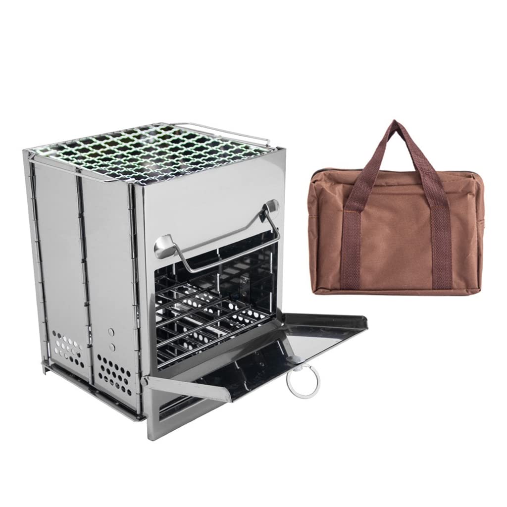 Poêle à bois portable de camping et brûleur de cuisine extérieur résistant au vent