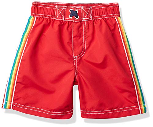 iXtreme Boys' Baby Swim Trunks Quick Dry Board Shorts Mesh Lining, Red, 18M