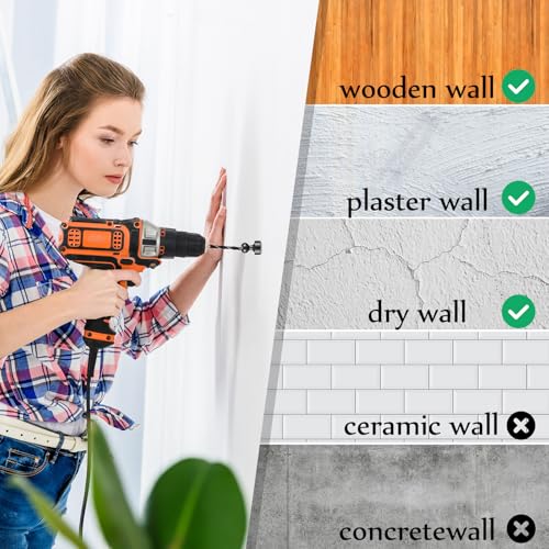 Image of Watersay 50 Pcs Double Headed Picture Hanging Nails Long Push Pins for Wall Thumb Tacks Wall Hooks Decorative Picture Hanging Nails for Home Office Photo(Black,Spheric)