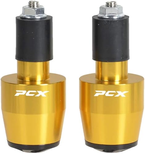 Acc-Creativity Extremos del manillar de la motocicleta, empuñaduras de aluminio para manillar, tapas compatibles con HONDA PCX150 PCX125 (dorado)