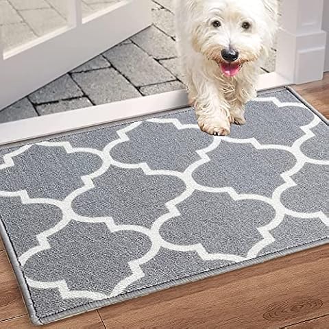 Kitchen Rugs and Mats Laundry Rugs Nylon Kitchen Mat Non Slip Machine Washable Runner Carpets Kitchen Office,24"x16"/Gray Cover