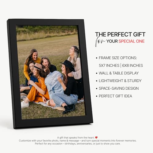 Image of Framekaari Customised Photo Frame | Personalised Gift | Custom Single Photo | Tabletop & Wall Mount | Room & Home Decor |16x21 cm (Design-09)