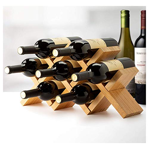 Soporte de madera para 7 botellas de vino de mesa miniatura 4