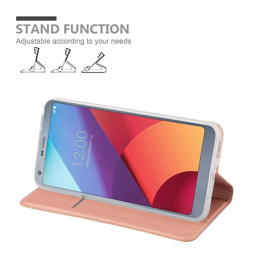 Cadorabo Custodia Libro Per LG G6 - Portafoglio In Pelle Finta Con Vani Carte, Chiusura Magnetica E Funzione Stand - Colore Oro Rosa - 2