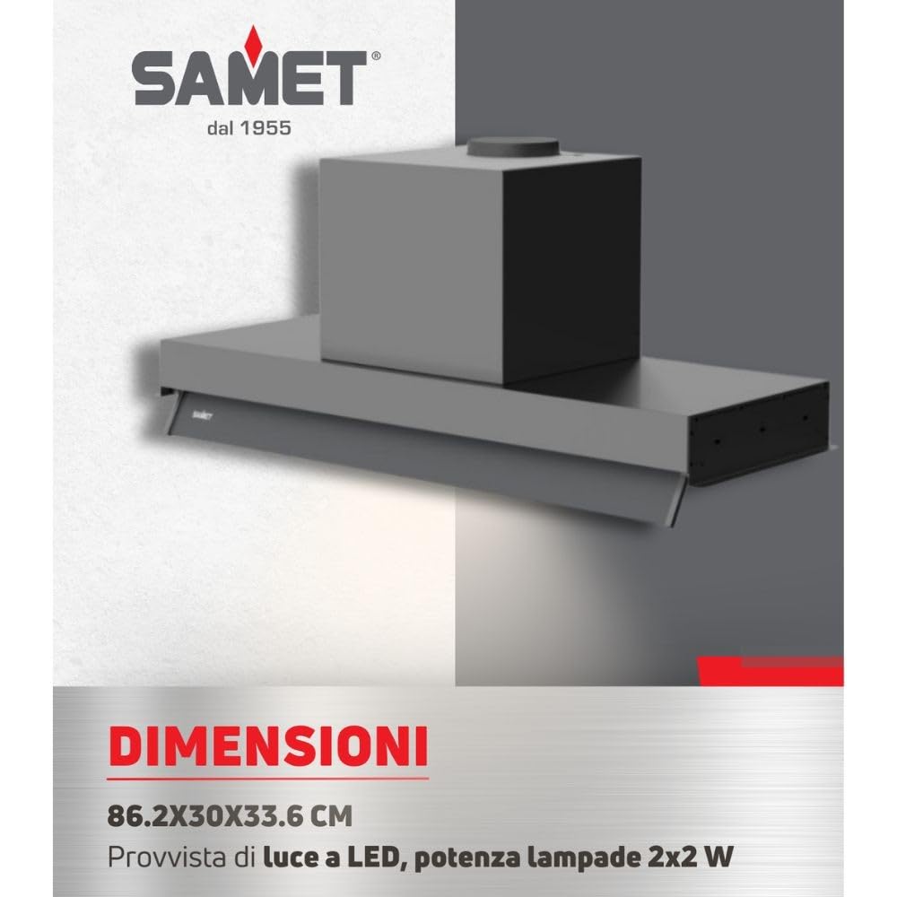 Gruppo cappa sottopensile Kripto90 inox Samet