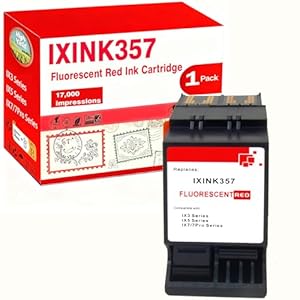 IXINK357 Compatible for Quadient Ink Cartridge IXINK357 for IX3 IX5 IX7 Pro Series IX-3 IX-5 IX-7 IX-7 Pro Mailing Systems Postage Meter Neopost Fluorescent Red Postage Ink (1 Pack, Standard Capacity)
