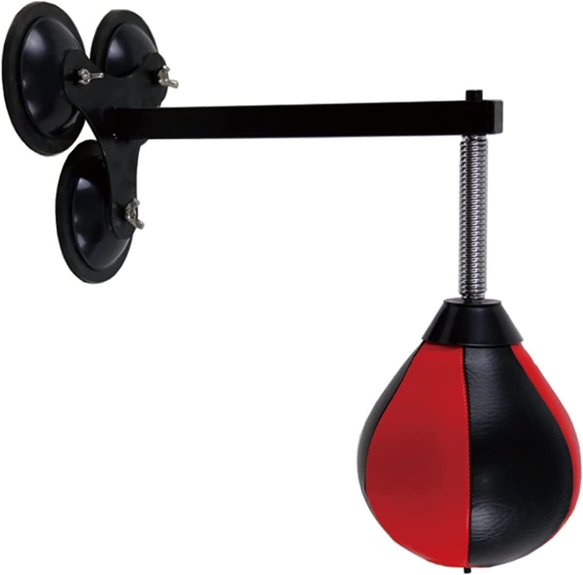 Balle de boxe reflex murale pour enfant ado adulte avec support et ressort rouge