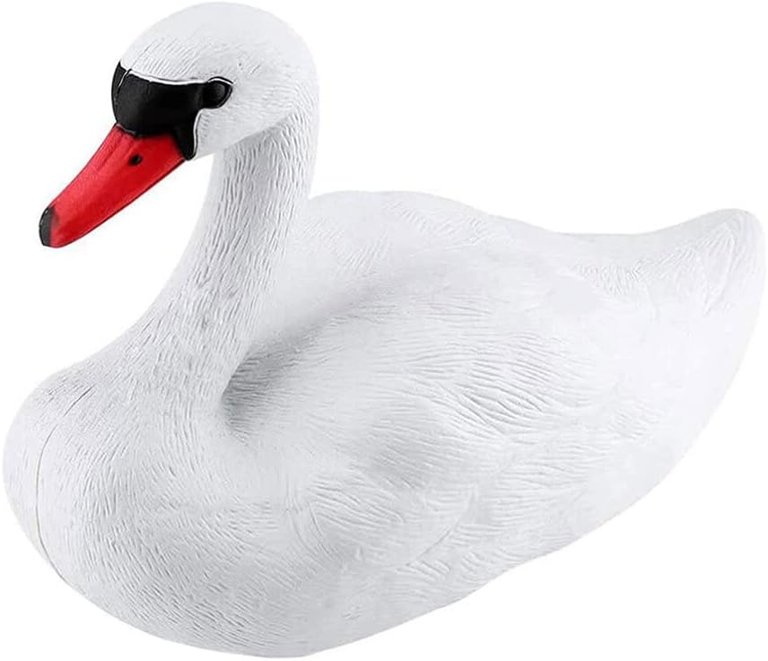Yardwe 3D Simulated Swan Statue, Realistic Floating Swan Garden Decoration for Pond, Pool, and Home Decor, White, 12.99 X 10.23 X 6.29 Inches