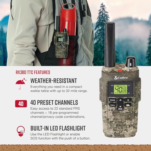 Image of Bundle of Cobra RX380 TTC Walkie Talkies (2-Pack) + Cobra ACXT1037R FLT Walkie Talkie (1-Pack)
