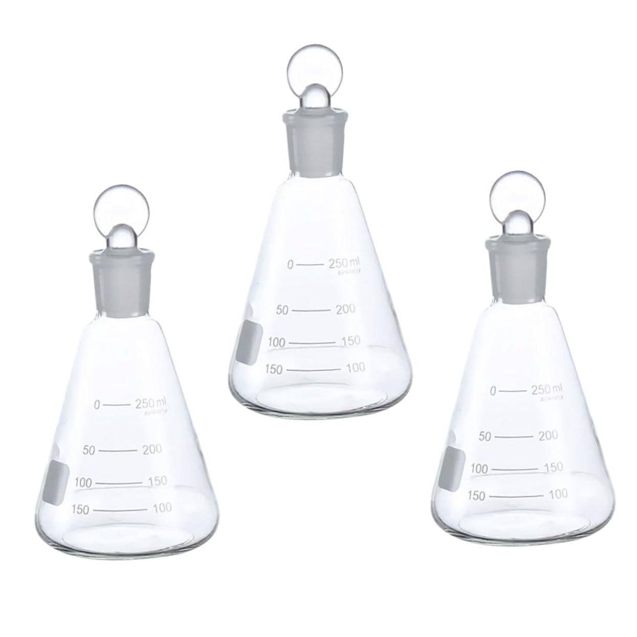 3 Uds Matraz Erlenmeyer Matraces Cónicos De Borosilicato Matraz De Laboratorio Matraz Cónico De Laboratorio Matraz Cónico Engrosado Laboratorio De Química Matraces De Ebullición