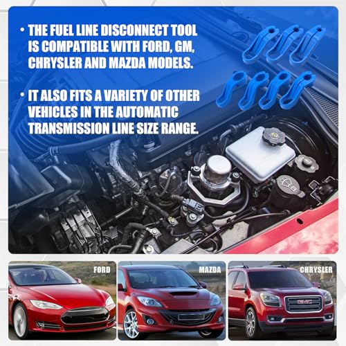 SOMUCH 7PCS Fuel Line Disconnect Tool - Automotive Kit for Quick Removal of Oil and AC Hoses, Transmission Fuel Line Tools Set for Car SUV Truck