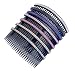 Suoirblss 7PCS Double Rows Rhinestone Hair Side Combs 24 Teeth Hair Comb Pin Clip Bridal Hair Combs Accessory for Women Girls(Assorted Colors)