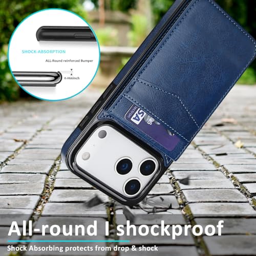 Étui en cuir pour iPhone Air clapet noir avec porte-cartes et support - 6