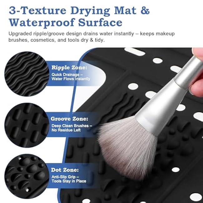 Bathroom Sink Cover for Counter Space,Foldable RV Sink Cover,Heat-Resistant Silicone Makeup Brush Cleaner Mat with Reinforced Steel Rod Frame,21.7x16.9 Inch Sink Covers with Hanging Loop1