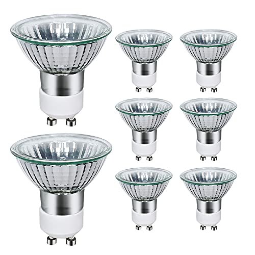 GU10 Halogen Bulbs 2800K Warm White Pack of 8,35W Halogen Spotlight Bulbs GU10 Dimmable,220-240V,450 Lumens,42° Beam Angle GU 10 Halogen Light Bubls by Sarveeta Cover