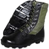 KRAZY SHOE ARTISTS Jungle Boot 8 Inch Leather Black Green Tactical Men's Combat Size 11
