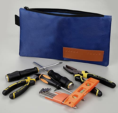 Vidar Tools Small Tool Bag,Tool Pouch With Zipper,Multipurpose Storage Pouch With Nylon Zipper For Tools.1680D Ballistic Nylon,Gadgets, Cosmetics, Stationary.  (Blue) #TOP2