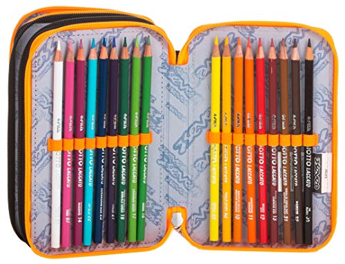 Seven Wildy Boy Astuccio 3 Zip, Blu, con Materiale...