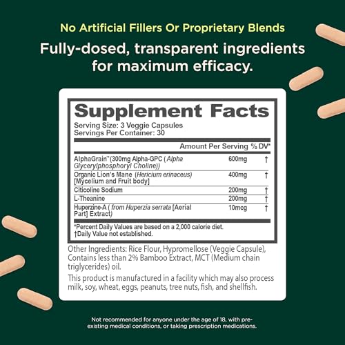Image of Genius Mood+Focus Nootropic Supplement, 90 Veggie Capsules