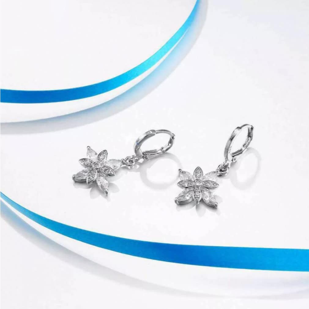 zirkonia Brautschmuck Sets 925 Blumen Halskette Ohrringe Hochzeit Party zubehör