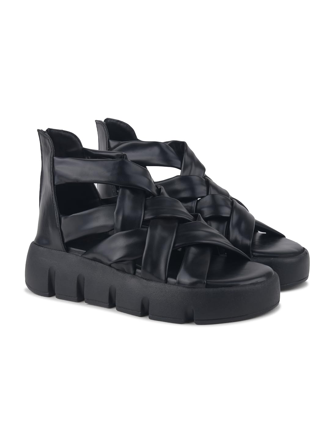Women’s Chunky Platform Sandals | Cross Strap Open Toe | Cushioned Sole Casual Fashion Footwear-image-24