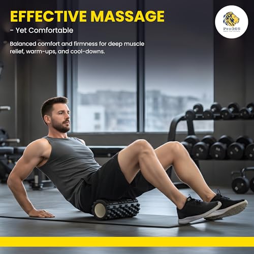 Image of PRO365 Exercise Roller & Waterproof Gym Bag Combo | High-Density Deep Tissue Massage Roller for Muscle Recovery | Spacious Latherette Duffle Bag with Adjustable Strap
