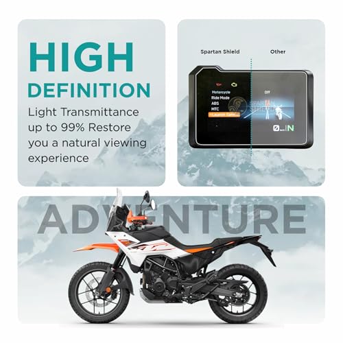 Image of Spartan Shield Digital Meter Screen Guard For NEW 2026 KTM DUKE 250 / 200 / 390 || 5 INCH COLOR TFT Instrument Display Protector || Anti Scratch || Water Resistant || Duke250 Duke390 Duke200 Bike Accessories 2024 [NOT FOR BLACK & WHITE Speedo ] [Not Tempered Glass] (390 ADV [5 inch Color TFT])