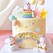 JeVenis Luxury Unicorn Cake Topper & Party Favors - Rainbow Birthday Decoration for Girl