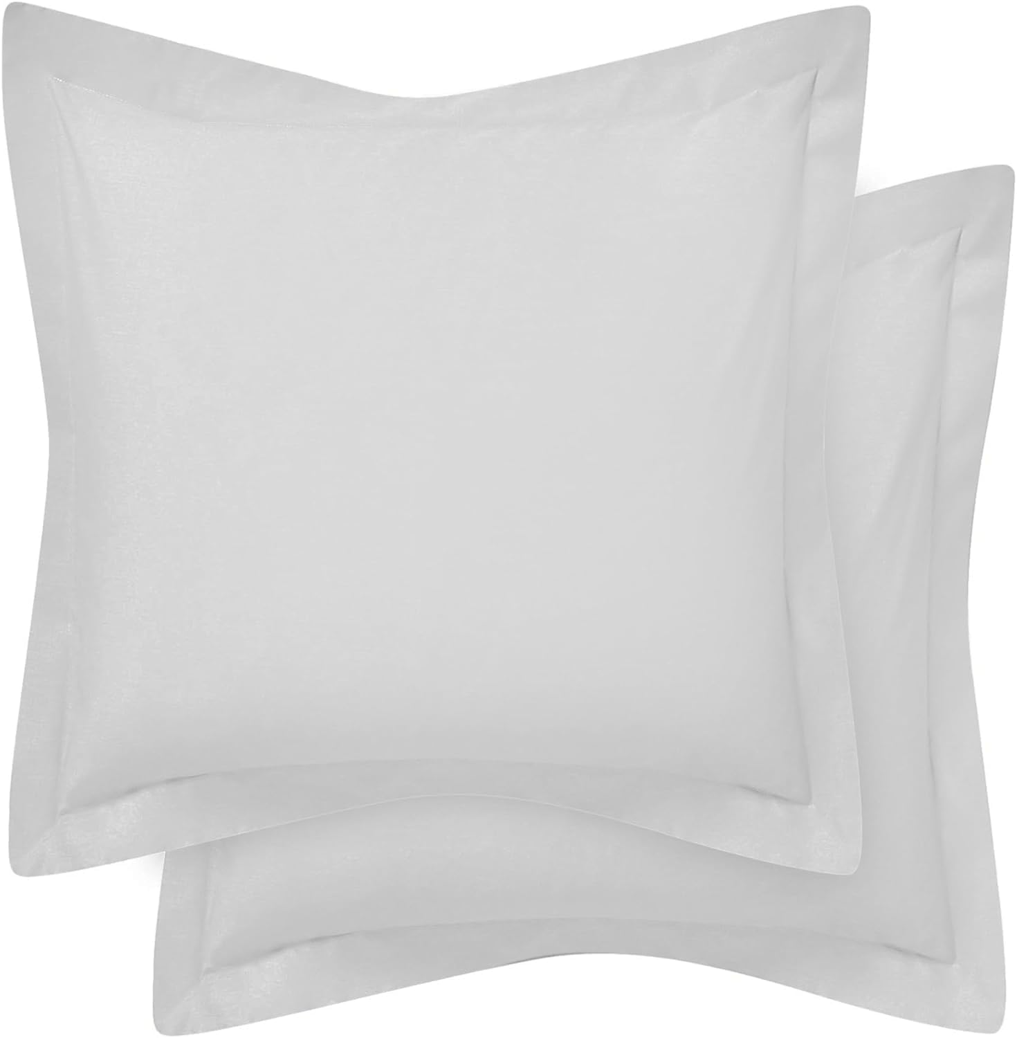 Comfort Beddings Export Quality Pillowcases 100% Cotton Blend Square Pillow Cases Pack Of 2 - Silver (Continental/Square Size 70 x 70 CM)