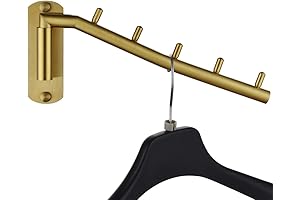 JQK Folding Clothes Valet Rack: Space Saving Wall Mounted Clothing Storage Organizer