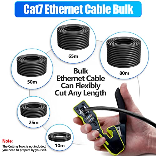 Cat 7 Ethernet Cable 200Ft Outdoor, Heavy Duty High Speed Ethernet Cable Shielded Sftp, 24Awg 10Gbps 600Mhz, Waterproof Direct Burial Uv Resistant Cat7 Rj45 Internet Network Lan Cable For Modem Router #TOP3