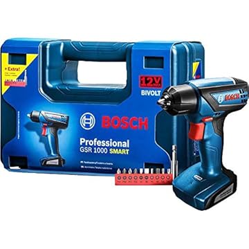 Bosch Parafusadeira Furadeira a bateria GSR 1000 Smart 12V com 10 bits e maleta