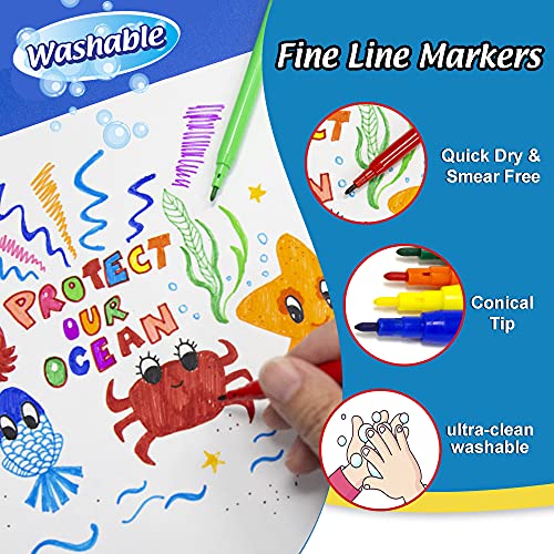 Bazic 1282 24 Fine Line Washable Watercolor Markers #TOP2