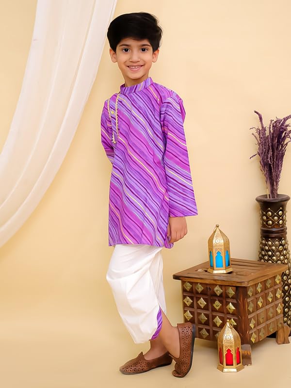 Image of superminis Boys Cotton Solid Jacket, Kurta Dhoti Set