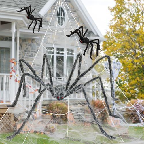 Riesen Rentier Beleuchtet 30 VOPIWOZ Halloween Spinne Groß Halloween Deko Spinne, 3 Groß 200cm...