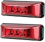 2pcs 3.9 inches 3 Leds Truck Trailer 12V Led Front Rear LED Side Marker Lights Indicator Lamp Rock Light for Truck Trailer Boats,Sealed and Waterproof, Surface Mounted Installation, 2 Red