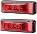 2pcs 3.9 inches 3 Leds Truck Trailer 12V Led Front Rear LED Side Marker Lights Indicator Lamp Rock Light for Truck Trailer Boats,Sealed and Waterproof, Surface Mounted Installation, 2 Red