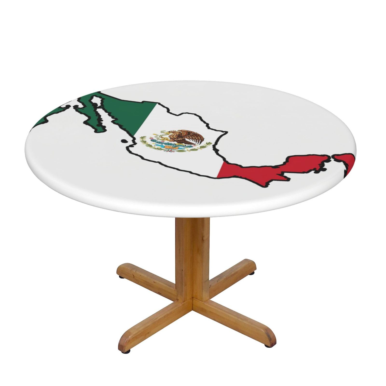 Mexico Flag Map Print Oxford Wipeable Tablecloth Oil-Resistant Outdoor Table Cover Reusable Birthday Table Protector