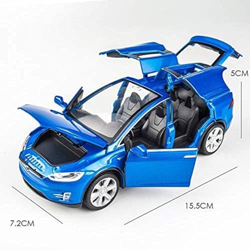 Image of Tesla X90 Model Toy Car with Box, Zinc Alloy Pull Back Toy car with Sound and Light for Kids Boy Girl Gift [Colors as Per Stock]