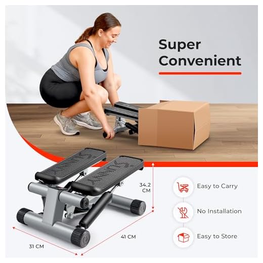 Sunny Health & Fitness Mini Steppers for Exercise at Home, Stair Step Workout Machine with Resistance Bands, Full Body Cardio Equipment with Digital Monitor - No. 012 -S