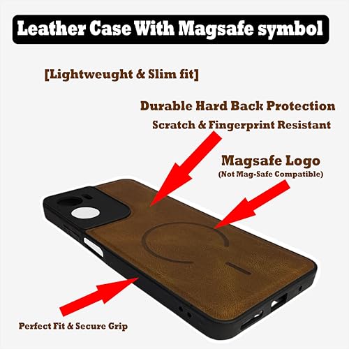 Image of SBMS Back Cover for Motorola G05 | Ultra Slim Soft Rubberised Hard Case | Oil Feel Soft Leather Back | Mag-Safe Design (Mag-Safe Not Support) | Camera Protection Case for Moto G05 (Brown)