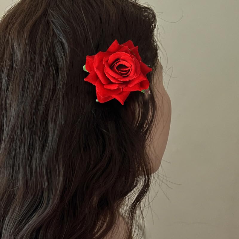 Miniatura 3 de Pinzas para el pelo de rosas para mujer, color rojo, rosa, blanco, rosa, rosa, rosa, rosa, blanco, pasadores para el cabello, horquillas florales,