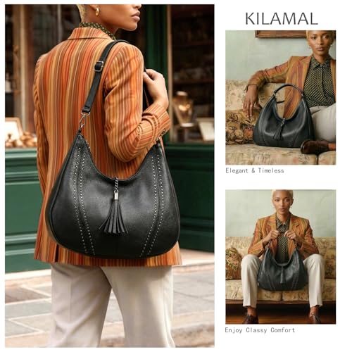 Image of Women Hobo Bags Oversized Leather Handbags PU Crossbody Shoulder Totes Winter Stylish Purses