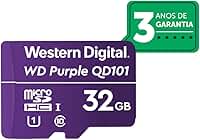 Cartão de Memória Com 3 anos de Garantia Micro SD 32GB WD Purple Intelbras