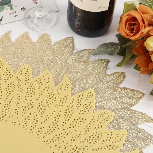 Image of Dakshya Industries PVC Waterproof Round Table Placemats & Table Runner Combo | 6 Round Mats (38 x 38 cm) + 1 Runner (91 x 33 cm) | Heat Resistant, Washable, Non Slip (Hexnova)