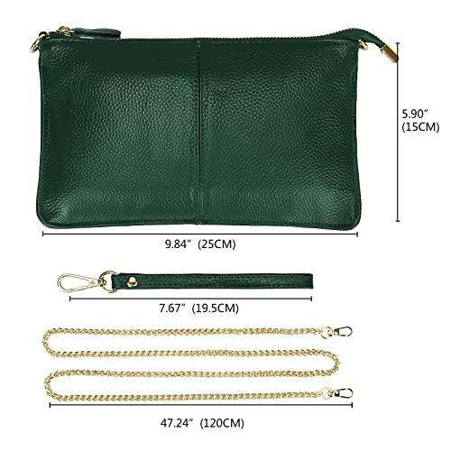 Image of Uromee Wristlet Wallet Clutch Purses for Women Genuine Leather Crossbody Bag Handbag with Detachable Shoulder Chain