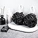 MTDLYICE Loofah Sponge XXL-100g 4 Pack, Bath Sponge Soft Mesh Shower Puff Loofah for Men, Exfoliating Body Scrubber for Women, Shower Accessories (Black)