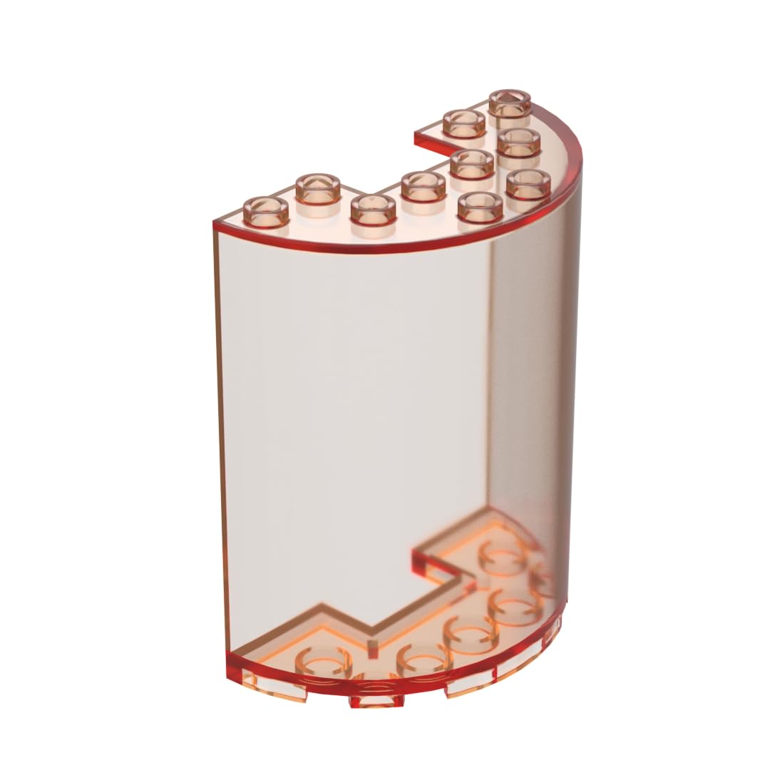 87926 Door Cylinder Half 3x6x6 with 1x2 Cutout 10 Pieces GDS-1137 Compatible with Lego Building Blocks Color:Trans Orange 182 — image 1
