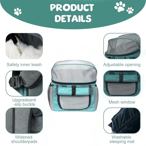 Hundekorb Fahrrad Vorne 5kg, Fahrradkörbe für Hunde und Katzen, Faltbarer Hundefahrradkorb, Hunderucksack und Fahrradtasche für Haustiere Camping (Blau)