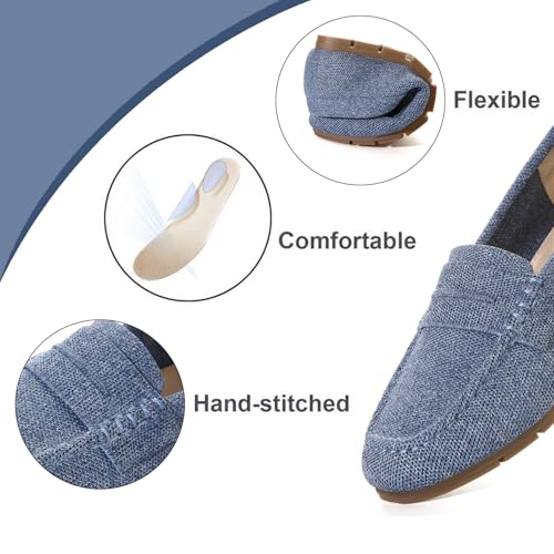 Image of Vespiero Loafers for Women Comfortable Slip on Work Flats Shoes Womens Dressy Casual Walking Shoes